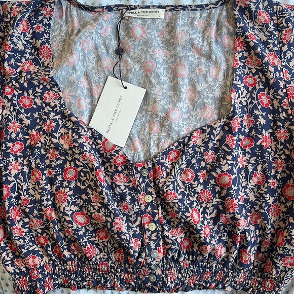 🚫SOLD🚫 NWT Spell Jasmine Navy Palazzo Pants and Matching Top Set – Large - Picture 9 of 9